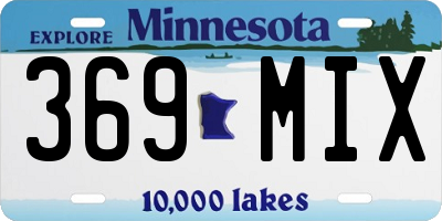 MN license plate 369MIX