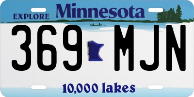 MN license plate 369MJN
