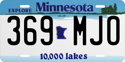 MN license plate 369MJO