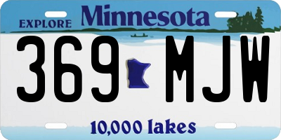 MN license plate 369MJW