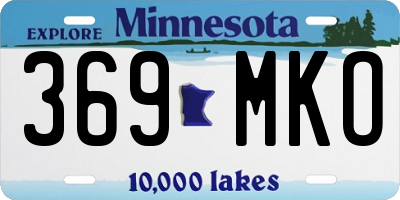 MN license plate 369MKO