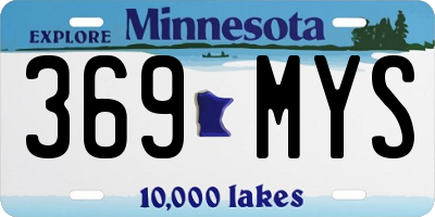 MN license plate 369MYS