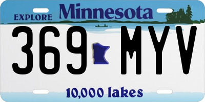 MN license plate 369MYV