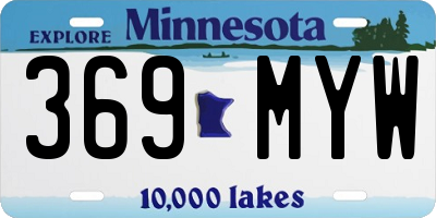 MN license plate 369MYW