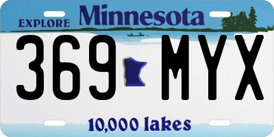 MN license plate 369MYX