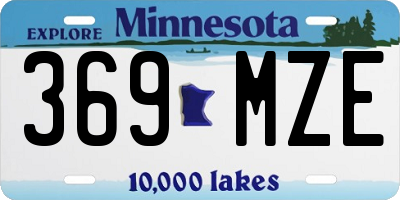 MN license plate 369MZE