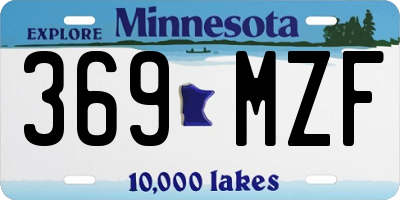 MN license plate 369MZF