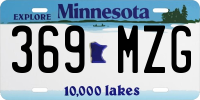 MN license plate 369MZG