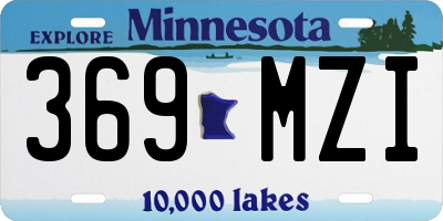MN license plate 369MZI
