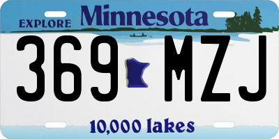 MN license plate 369MZJ