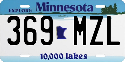 MN license plate 369MZL
