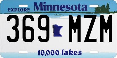 MN license plate 369MZM