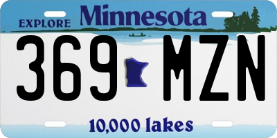 MN license plate 369MZN