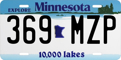 MN license plate 369MZP