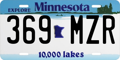 MN license plate 369MZR