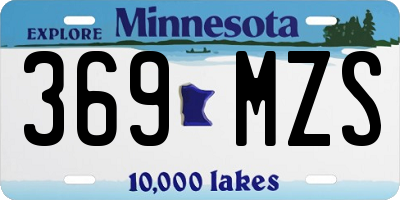 MN license plate 369MZS