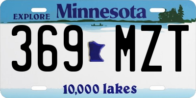 MN license plate 369MZT