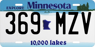 MN license plate 369MZV