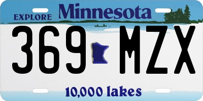 MN license plate 369MZX