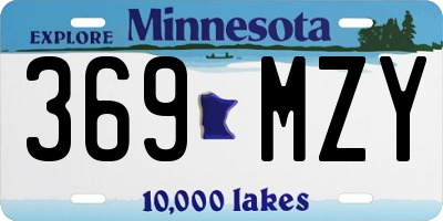 MN license plate 369MZY