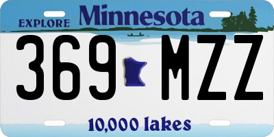 MN license plate 369MZZ