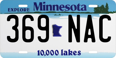 MN license plate 369NAC