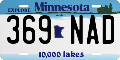 MN license plate 369NAD