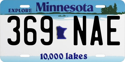 MN license plate 369NAE