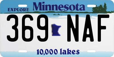 MN license plate 369NAF