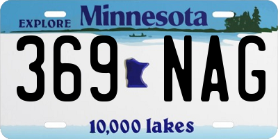 MN license plate 369NAG