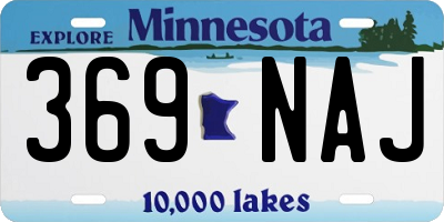 MN license plate 369NAJ