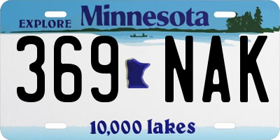 MN license plate 369NAK