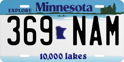 MN license plate 369NAM