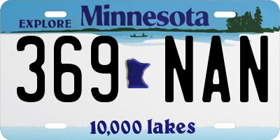 MN license plate 369NAN