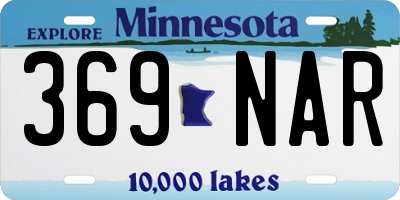 MN license plate 369NAR
