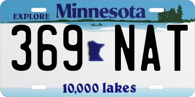 MN license plate 369NAT