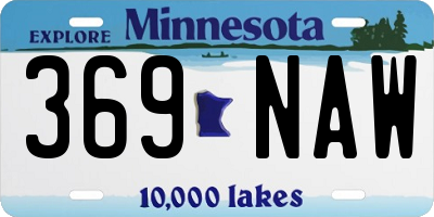 MN license plate 369NAW