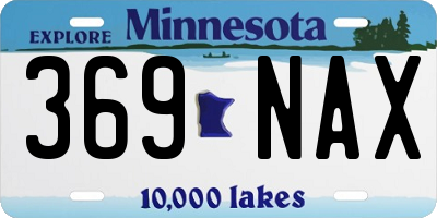 MN license plate 369NAX
