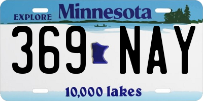 MN license plate 369NAY