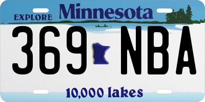 MN license plate 369NBA