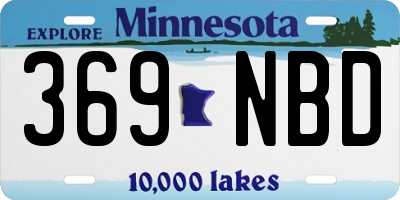 MN license plate 369NBD