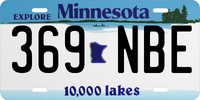 MN license plate 369NBE