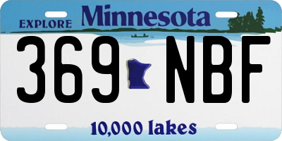 MN license plate 369NBF