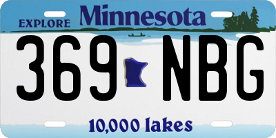 MN license plate 369NBG