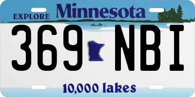 MN license plate 369NBI