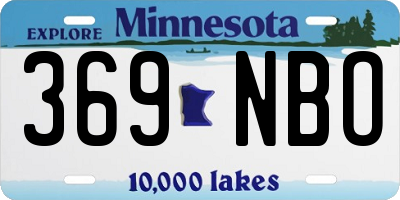 MN license plate 369NBO