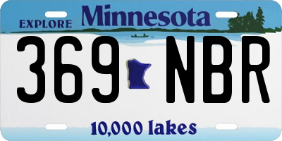 MN license plate 369NBR