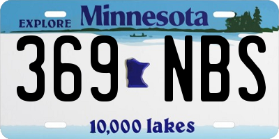 MN license plate 369NBS