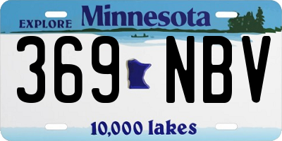 MN license plate 369NBV
