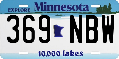 MN license plate 369NBW